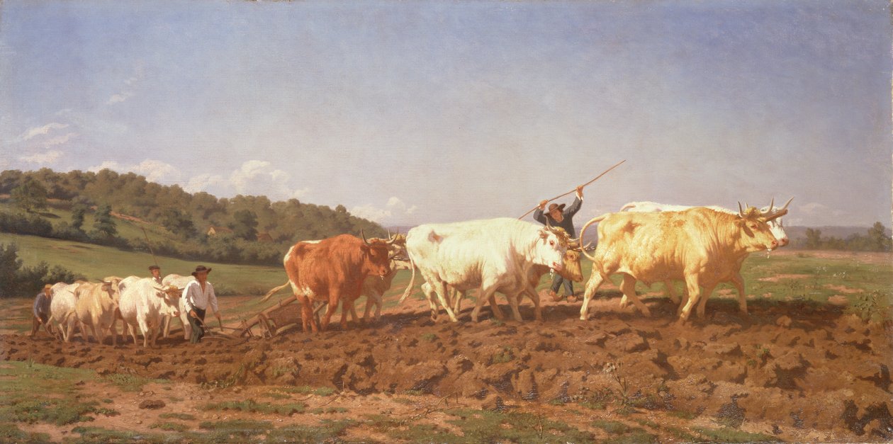 الحرث في نيفيرنايس ، 1850 (انظر التفاصيل 60150) بواسطة بينك بونور
