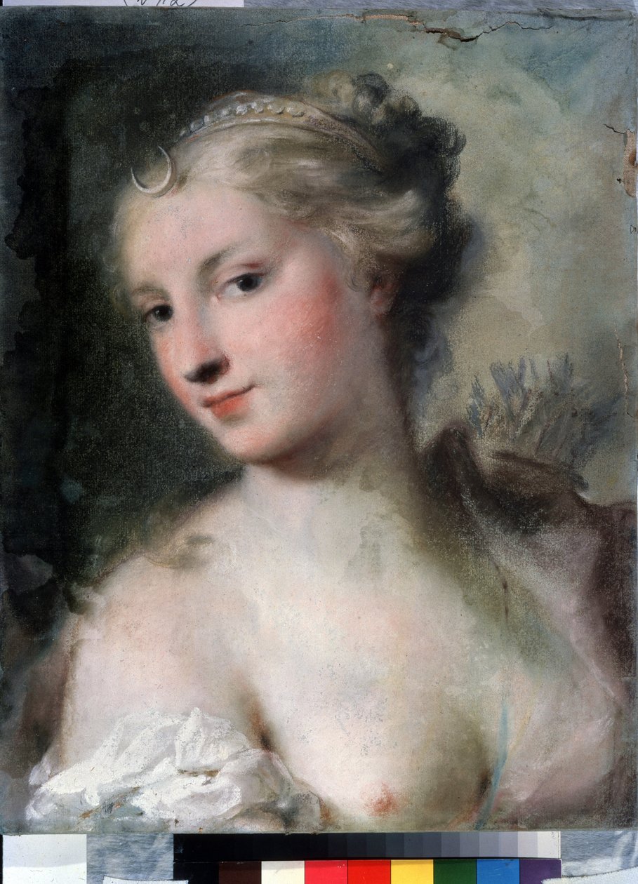 "ديان" (ديانا) لوحة باستيل روزالبا جيوفانا كاريرا (1657-1757) حوالي 1746 متحف بوشكين ، موسكو بواسطة روزالبا جيوفانا كاريرا
