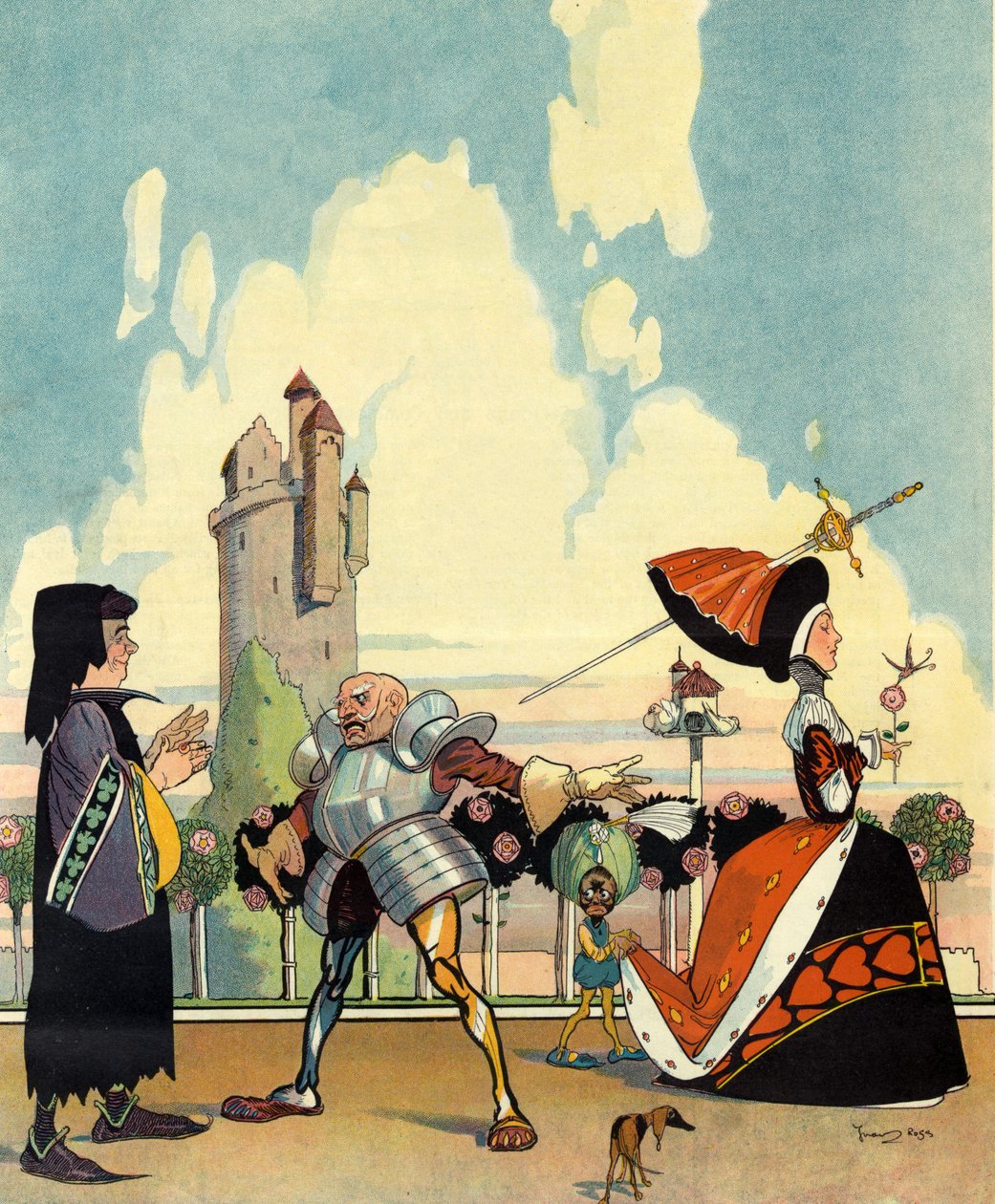 "كما كان في عام 1400"، الغلاف الأمامي لـ "بوك"، يوليو 1910 (ليثو ملون) بواسطة روس جوردون