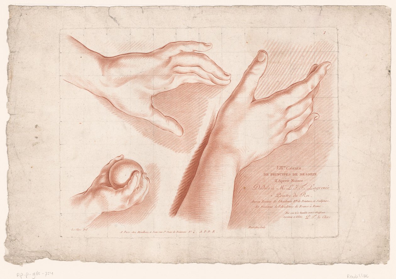 طباعة العنوان بثلاث أيدي مبادئ الرسم من الطبيعة الجزء الثامن (عنوان السلسلة) VIIIe Cahier de Principes du Dessin d
