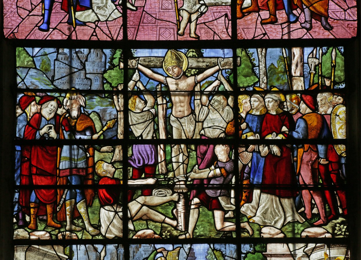 Window depicting the martyrdom of St Denis, detail of 2921672 بواسطة مدرسة روان