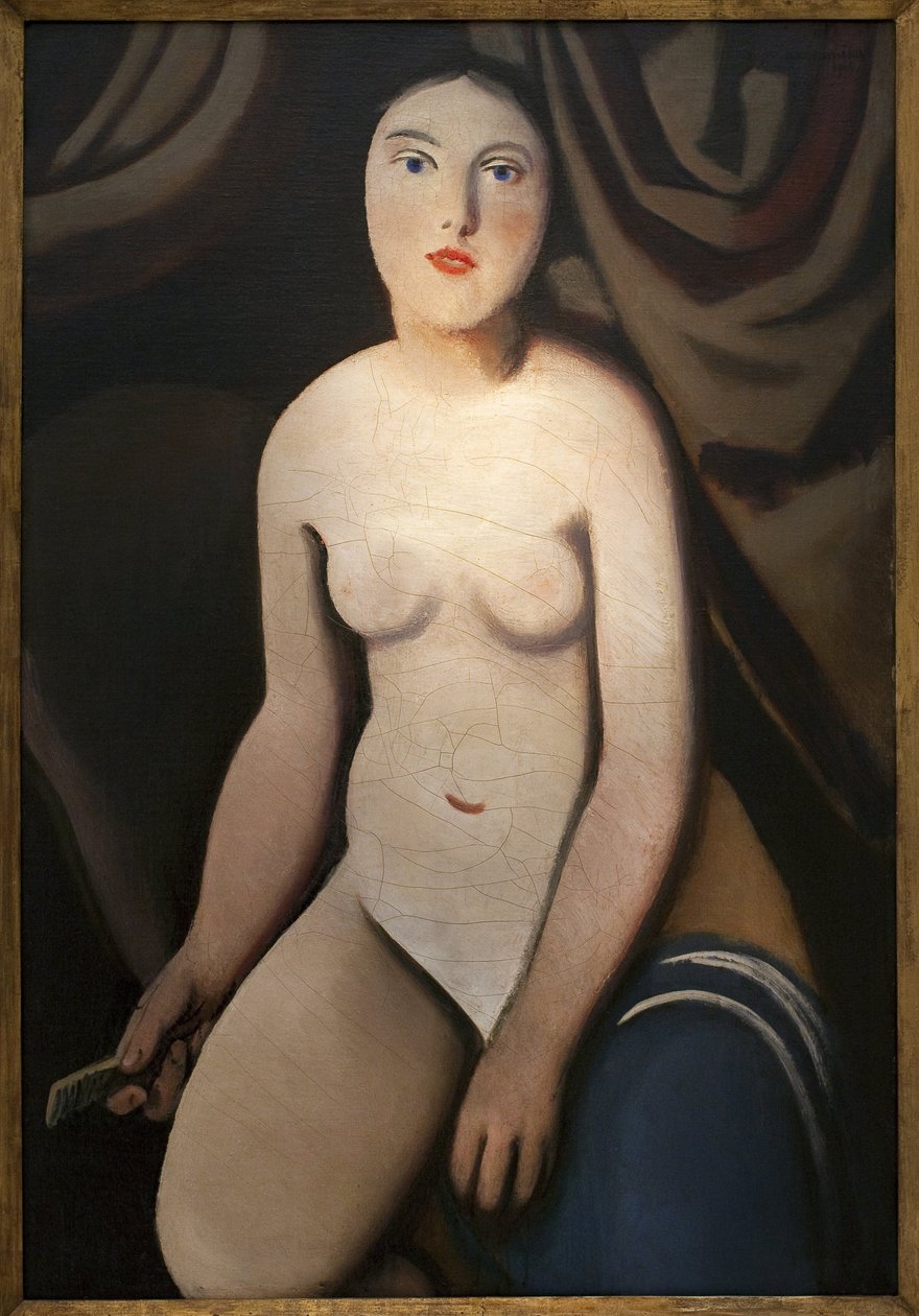 أمام المرآة. لوحة لرودولف كريمليكا (1886-1932) ، زيت على قماش بواسطة رودولف كريمليكا
