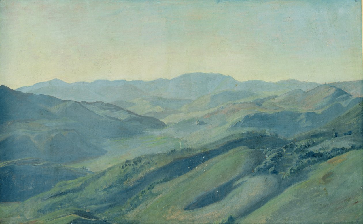 منظر للريف في التيرول ، c.1842 (زيت على ورق مثبت على بطاقة) بواسطة رودولف فريدريش واسمان