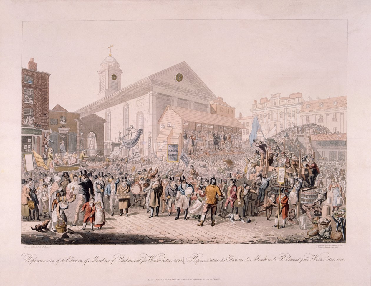 الانتخابات في كوفنت جاردن ، لندن ، 1818. بواسطة رودولف أكرمان