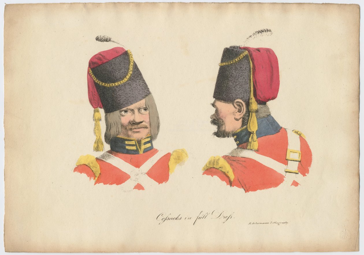 زي القوزاق ، 1820 بواسطة رودولف أكرمان
