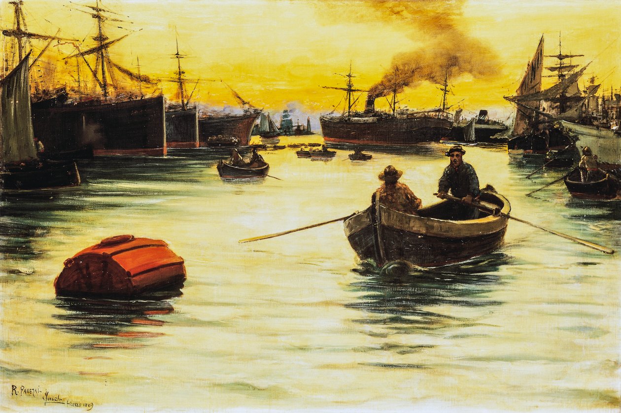 Sunset at the harbor بواسطة روجيرو بانيراي