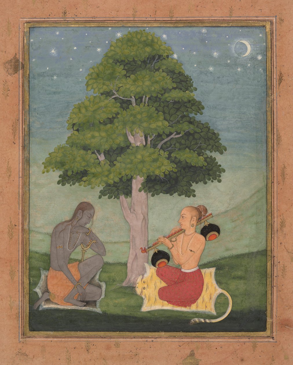 كيدار راجيني: ورقة من سلسلة راغامالا جارلاند من الأنماط الموسيقية ، كاليفورنيا. 1690-95. بواسطة ركن الدين