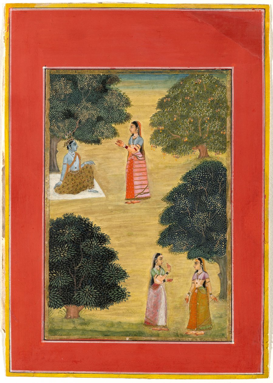 كريشنا ورادها ، 1684 (مرحاض غير شفاف على الورق) بواسطة Ruknudin من بيكانر