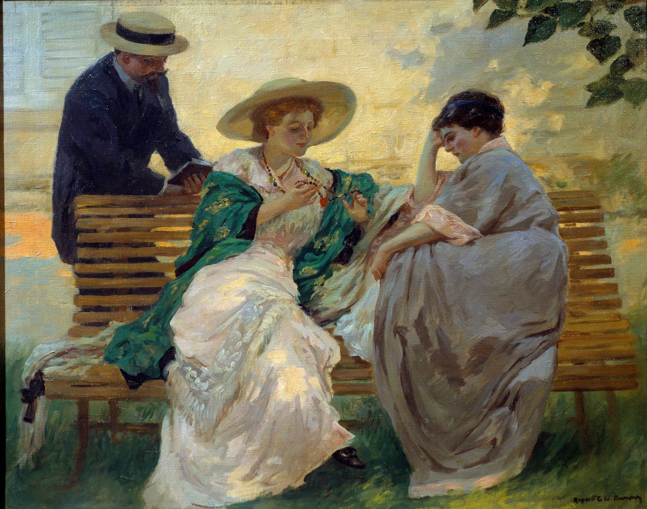 الوقت المناسب: "الحديث" مجموعة من البرجوازيين يقرأون على مقعد لروبرت باني (1864-1947) 1885 بواسطة روبرت تشارلز ولستون باني