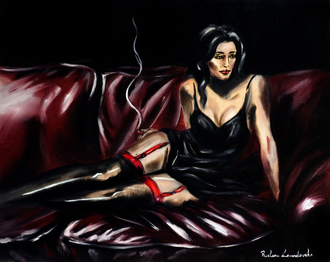 متلألئة في الظلال، 2025 (زيت على قماش) بواسطة روسلانا ليفاندوسكا