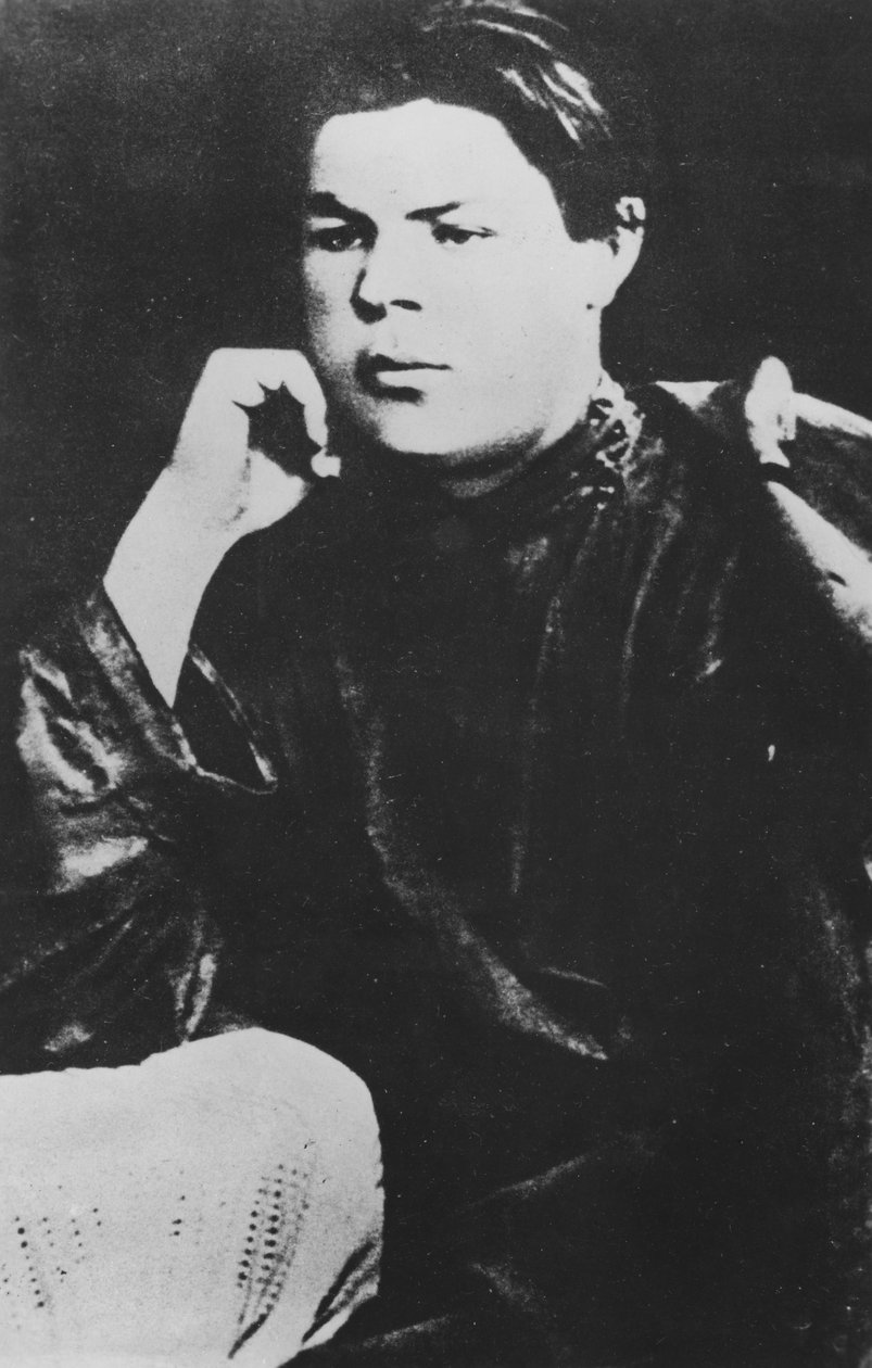 صورة لأليكسي ماكسيموفيتش بيشكوف ، المعروف باسم مكسيم غوركي ، 1887 بواسطة مصور روسي