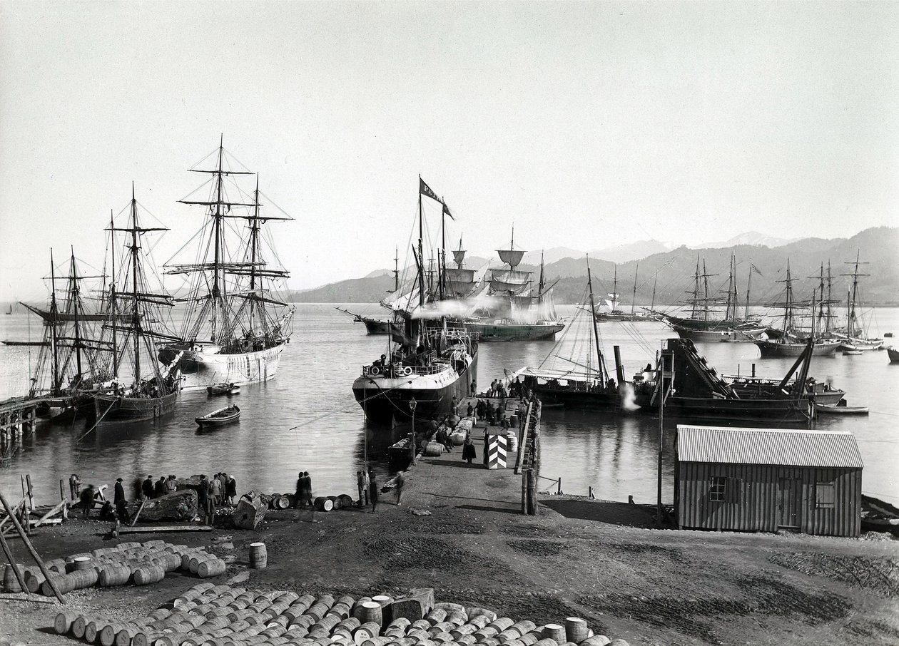الشحن على نيفا ، سانت بطرسبرغ ، c.1880 بواسطة مصور روسي