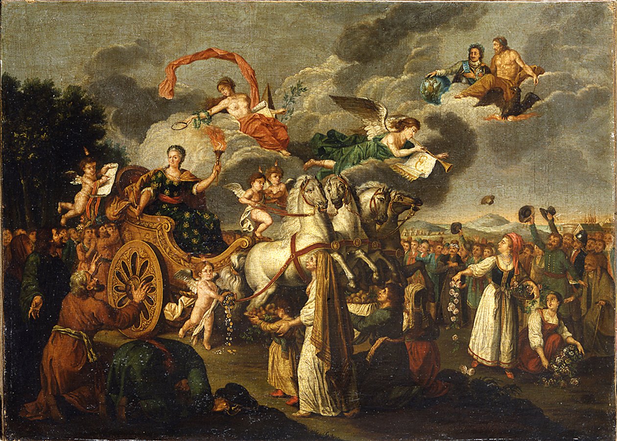 رحلة كاثرين الثانية عبر روسيا ، 1787 بواسطة المدرسة الروسية