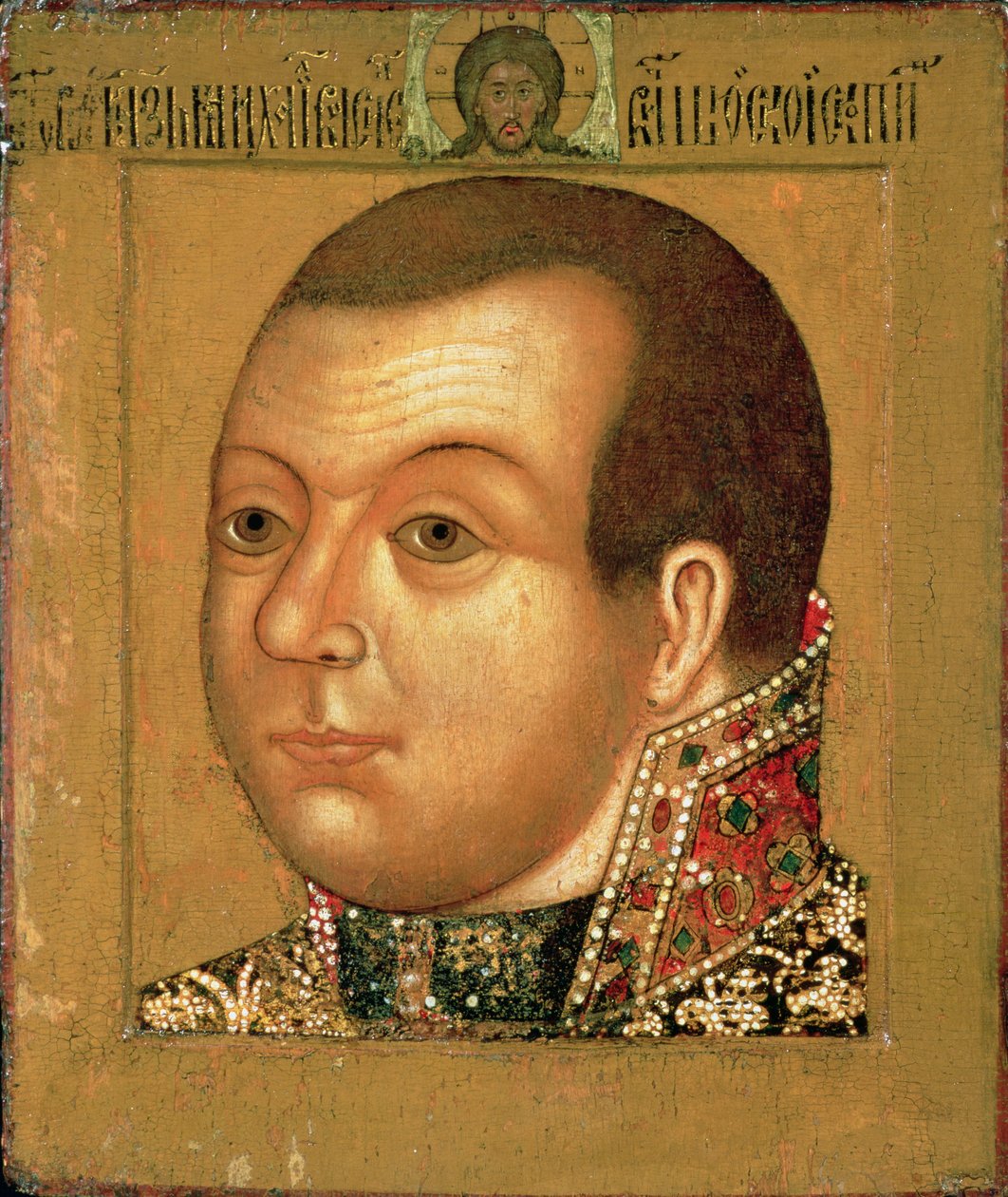 الأمير MV Skopin-Shuyski (1587-1610) ، أوائل القرن السابع عشر (درجة الحرارة على الخشب) بواسطة المدرسة الروسية