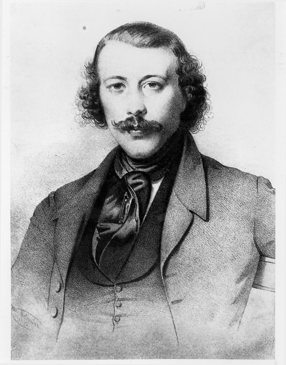 صورة ميخائيل ألكسندروفيتش باكونين (1814-76) 1843 بواسطة المدرسة الروسية