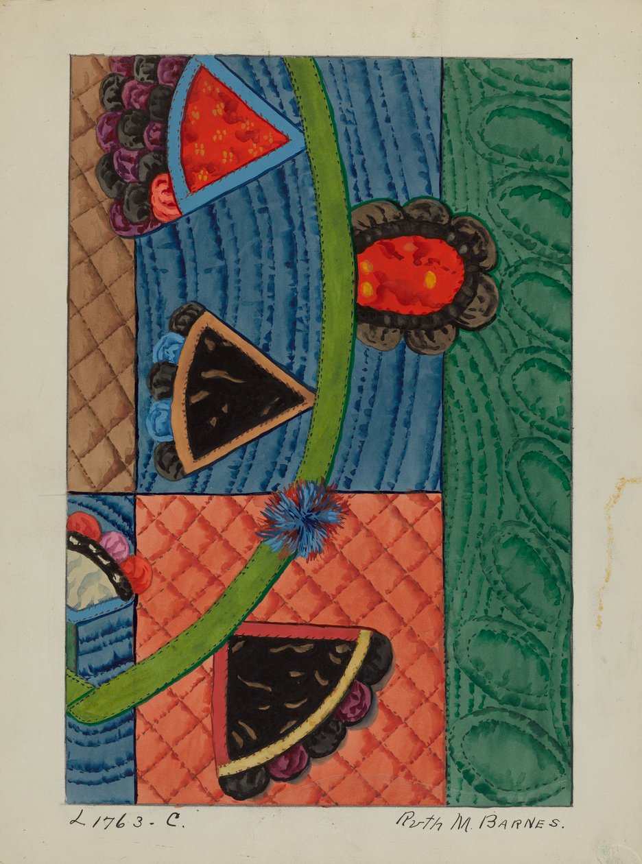 غطاء لحاف زين ، c. 1936. بواسطة روث إم بارنز