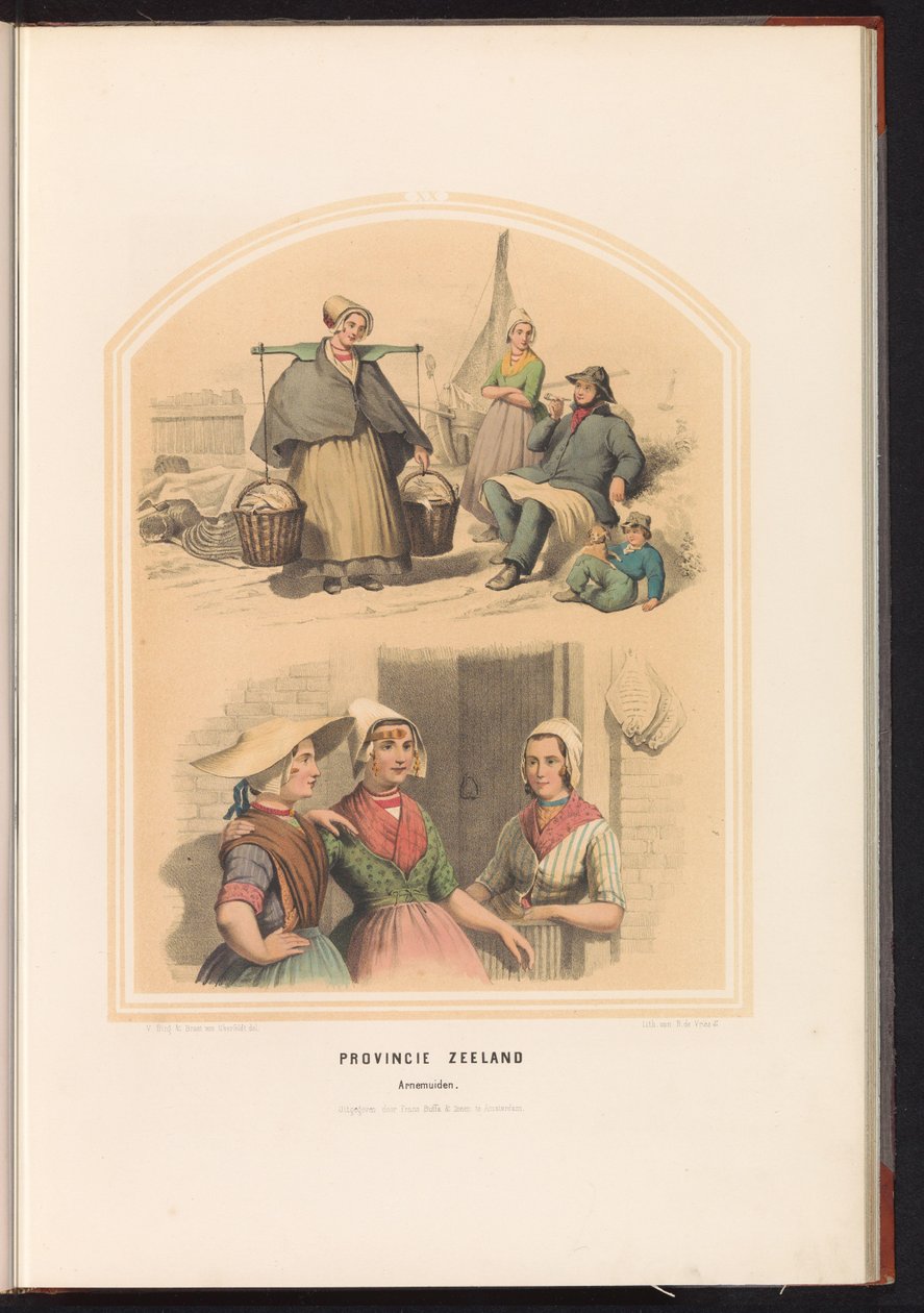 الزي التقليدي لأرنمويدن في زيلاند ، ١٨٥٧ مقاطعة زيلاند. Arnemuiden / XX (العنوان على الكائن) بواسطة رورت دي فريس