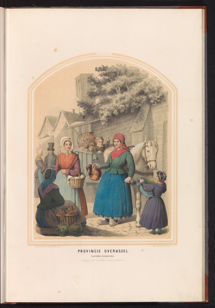 أزياء Lonneker و Losser التقليدية في Overijssel ، 1857 مقاطعة أوفريجسيل. Lonneker ، Losser ، وما إلى ذلك / XXXIV (العنوان على الكائن) بواسطة رورت دي فريس