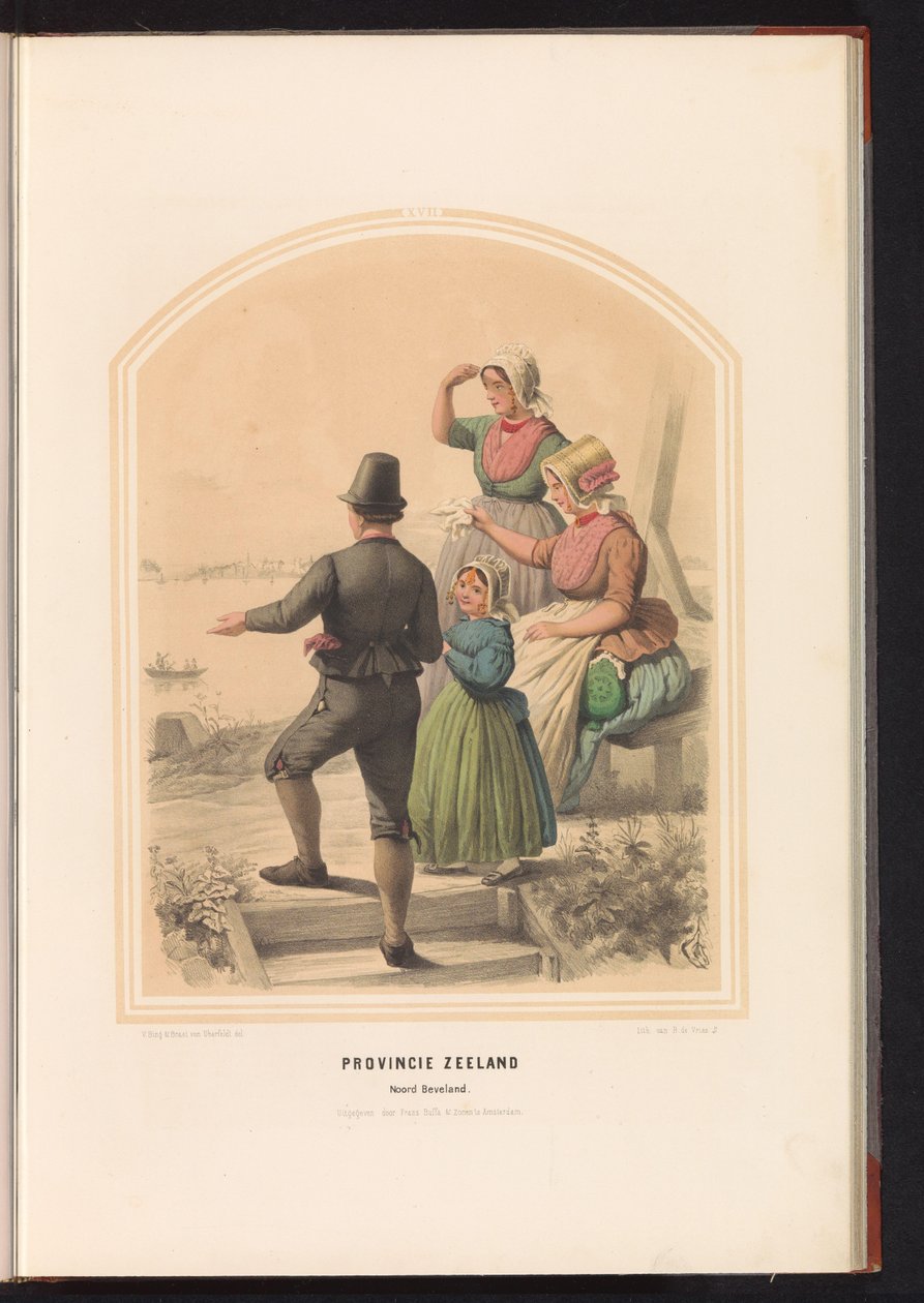 الزي التقليدي لنورد بيفيلاند في زيلاند ، 1857 مقاطعة زيلاند. North Beveland / XVII (العنوان على الكائن) بواسطة رورت دي فريس