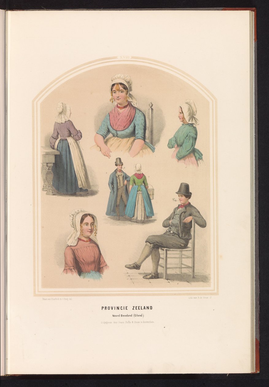 الزي التقليدي لنورد بيفيلاند في زيلاند ، 1857 مقاطعة زيلاند. Noord Beveland (Island) / XVIII (العنوان على الكائن) بواسطة رورت دي فريس