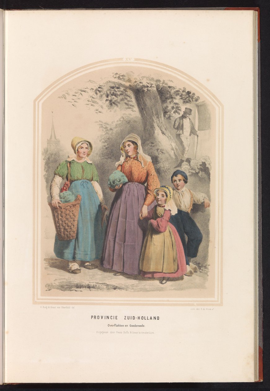 الأزياء التقليدية لـ Overflakkee و Goedereede في جنوب هولندا ، 1857 مقاطعة جنوب هولندا Overflakkee و Goedereede / XV (العنوان على الكائن) بواسطة رورت دي فريس