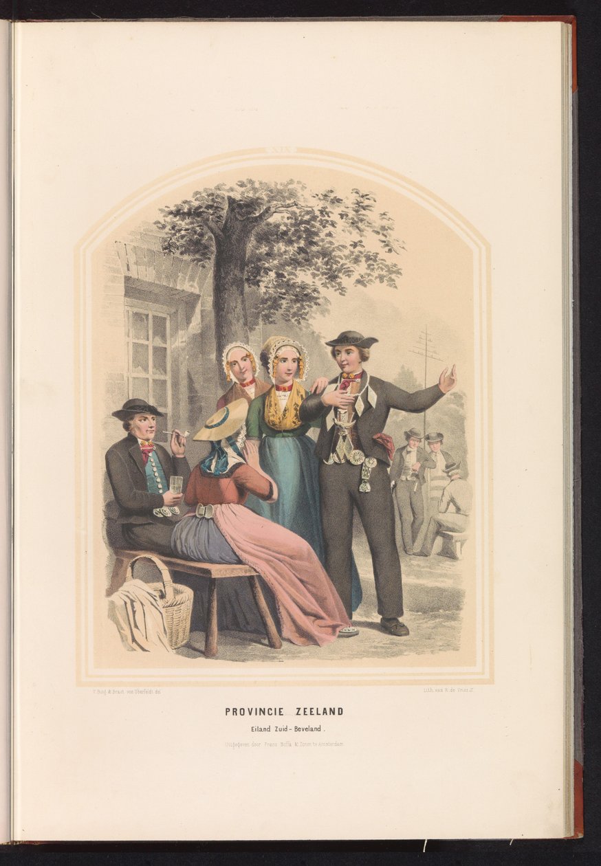 الزي التقليدي لجنوب بيفيلاند في زيلاند ، 1857 مقاطعة زيلاند. جزيرة South Beveland / XIX (العنوان على الكائن) بواسطة رورت دي فريس