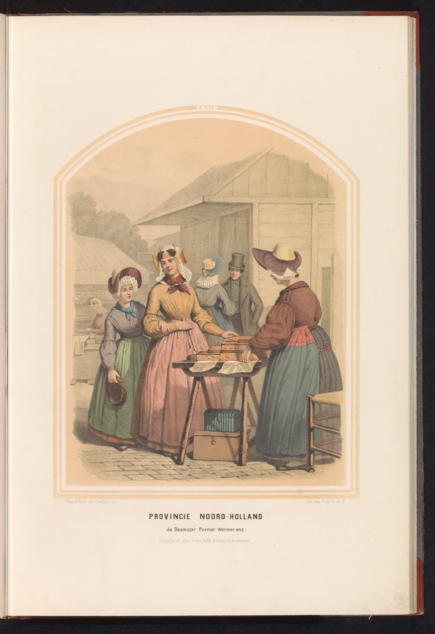 الأزياء التقليدية لبيمستر ، بورمر ، وورمر في شمال هولندا ، 1857 مقاطعة شمال هولندا. de Beemster Purmer Wormer وما إلى ذلك / XXII (العنوان على الكائن) بواسطة رورت دي فريس