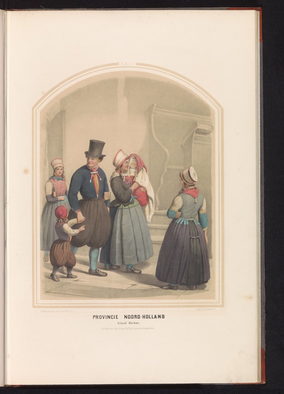 الزي التقليدي لجزيرة ماركن في شمال هولندا ، 1857 مقاطعة شمال هولندا. جزيرة ماركين / XXIX (العنوان على الكائن) بواسطة رورت دي فريس