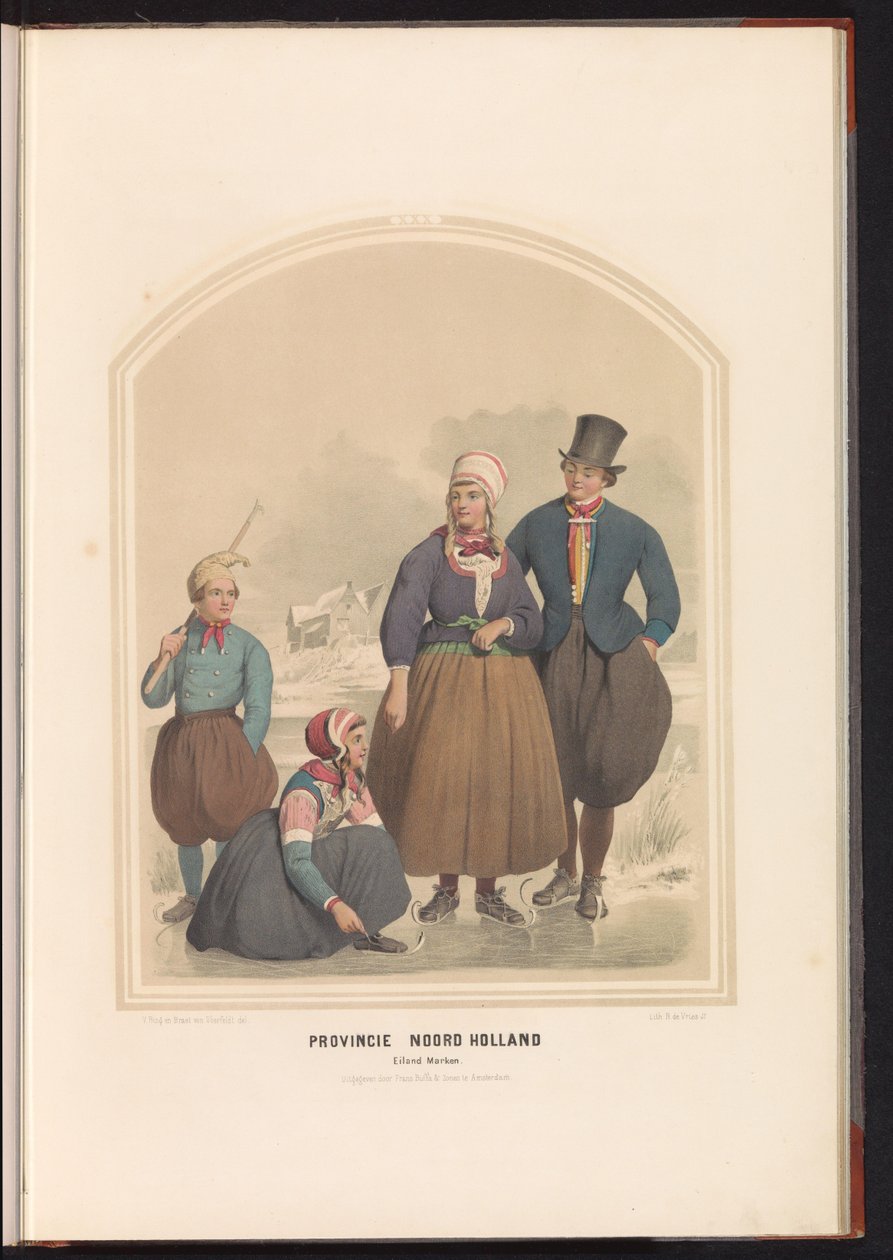 الزي التقليدي لجزيرة ماركن في شمال هولندا ، 1857 مقاطعة شمال هولندا. جزيرة ماركين / XXX (العنوان على الكائن) بواسطة رورت دي فريس