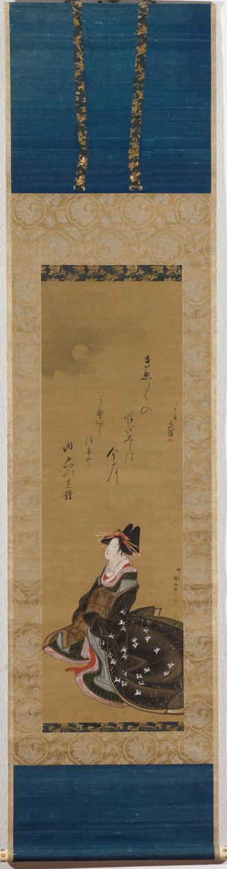 محظية جالسة تتأمل البدر المكتمل بواسطة Ryuryukyo Shinsai