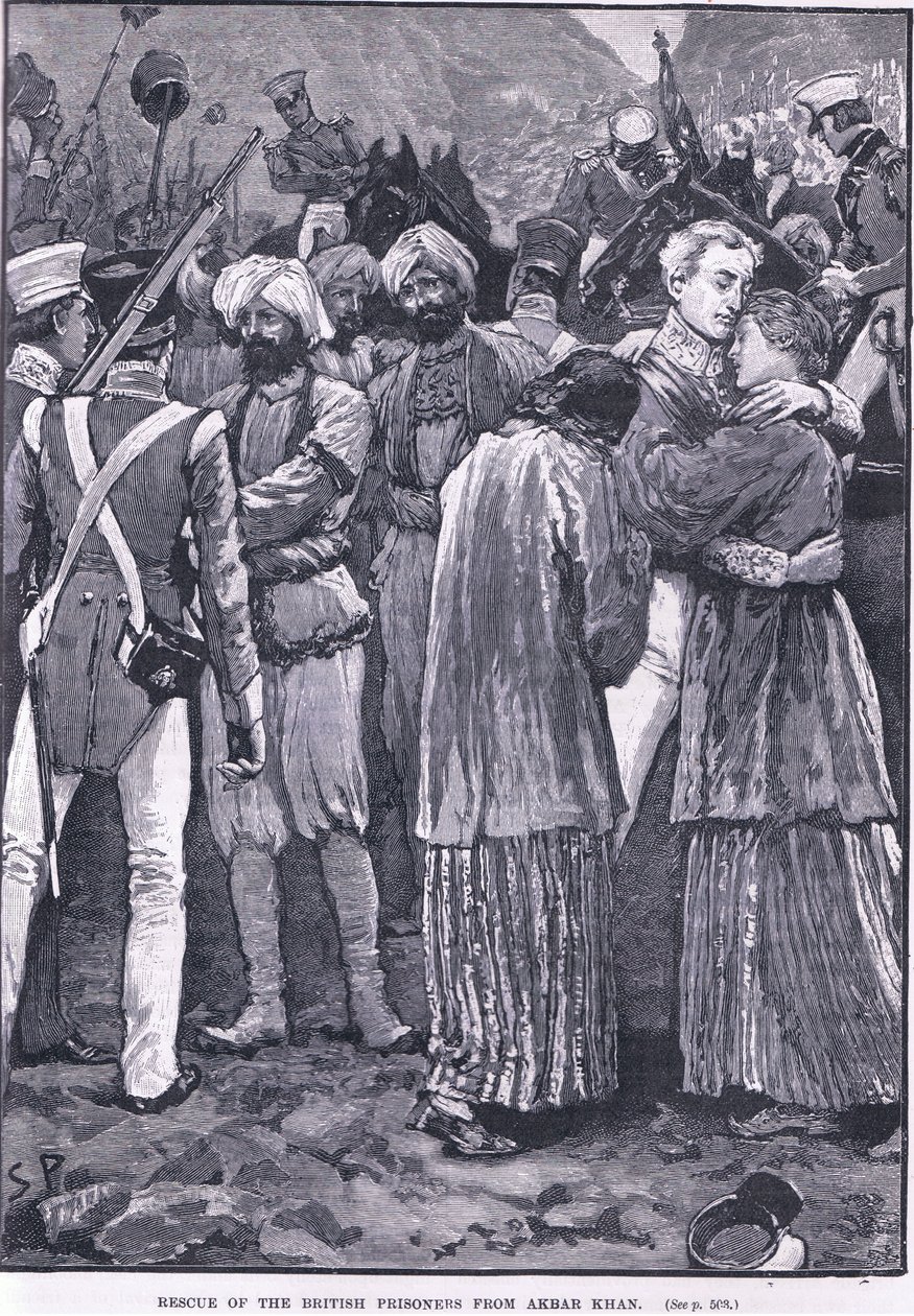 إنقاذ السجناء البريطانيين من أكبر خان م 1842 بواسطة س. باجيت