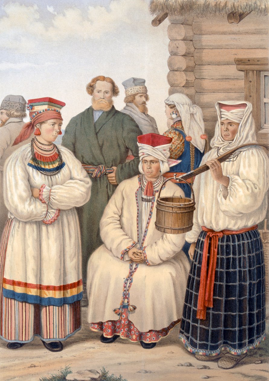 زي شتوي لعائلة من المواطنين البارزين ، مقاطعة Voronege ، c.1840s بواسطة 