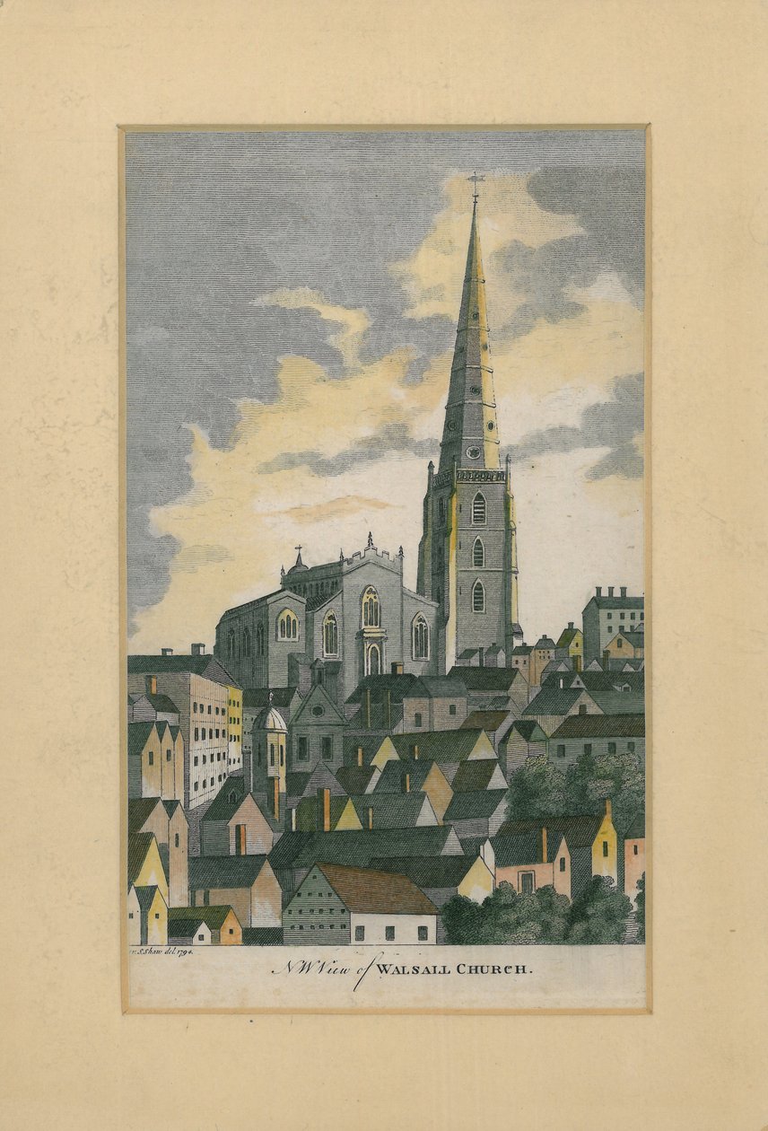 NW View of Walsall Church ، 1794 بواسطة شو