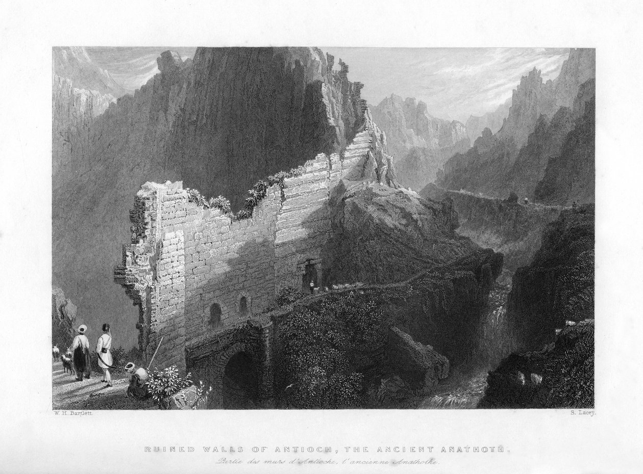 جدران أنطاكية المدمرة ، Anathoth القديمة ، 1841 بواسطة إس لاسي