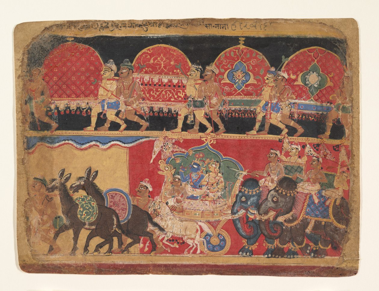 انتقل كريشنا و Kshatriya Maidens إلى Dvaraka ... ، كاليفورنيا. 1520-30. بواسطة سا نانا