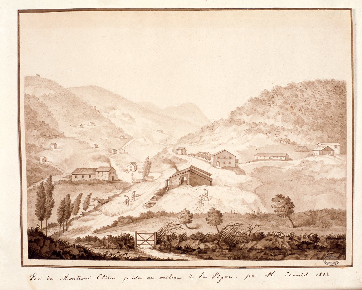 منظر لمونتيوني ، مأخوذ من منتصف الكرمة ، ١٨١٢ بواسطة Salomon Guillaume Counis
