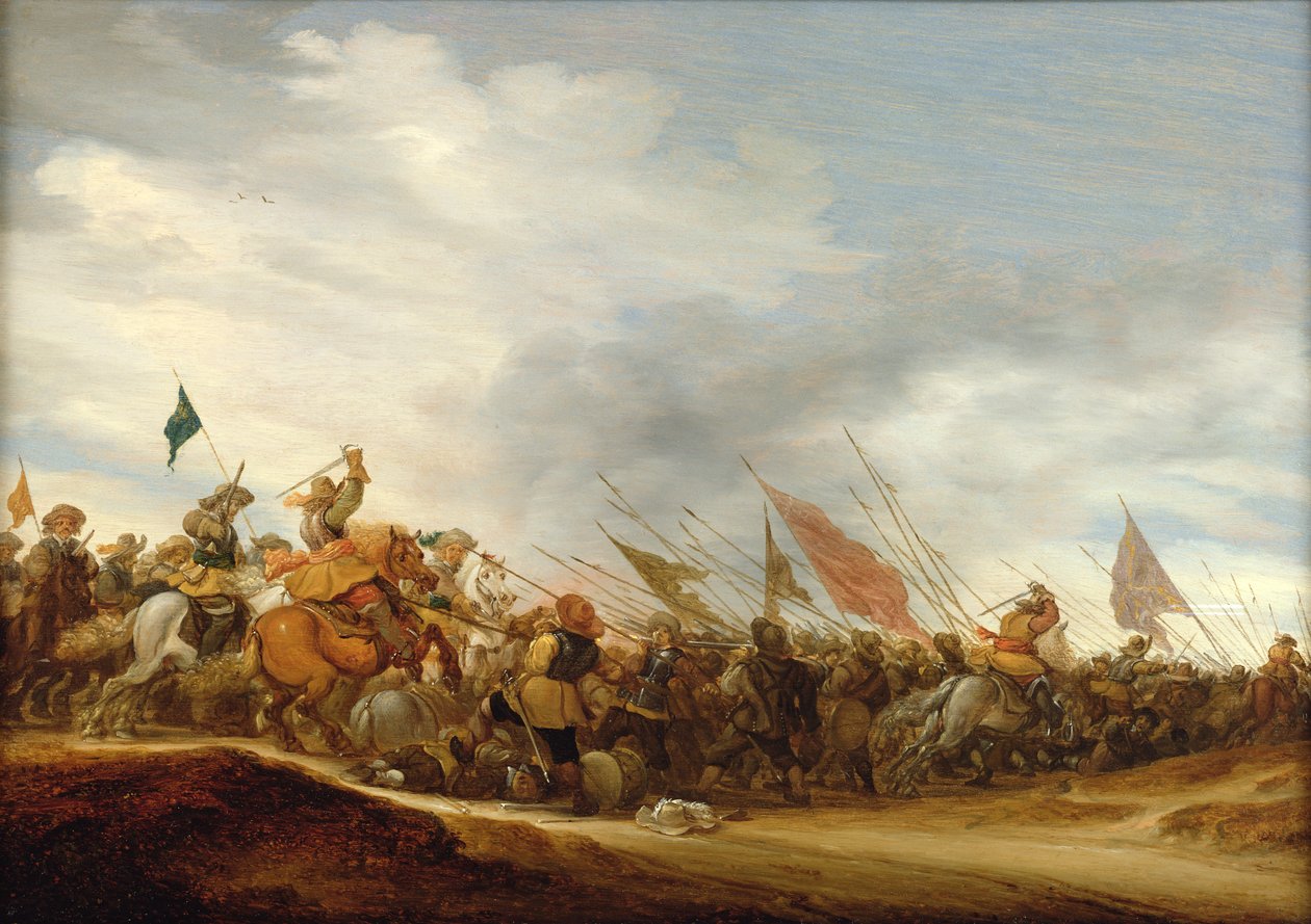 مشهد معركة ، 1653 بواسطة Salomon van Ruisdael أو Ruysdael