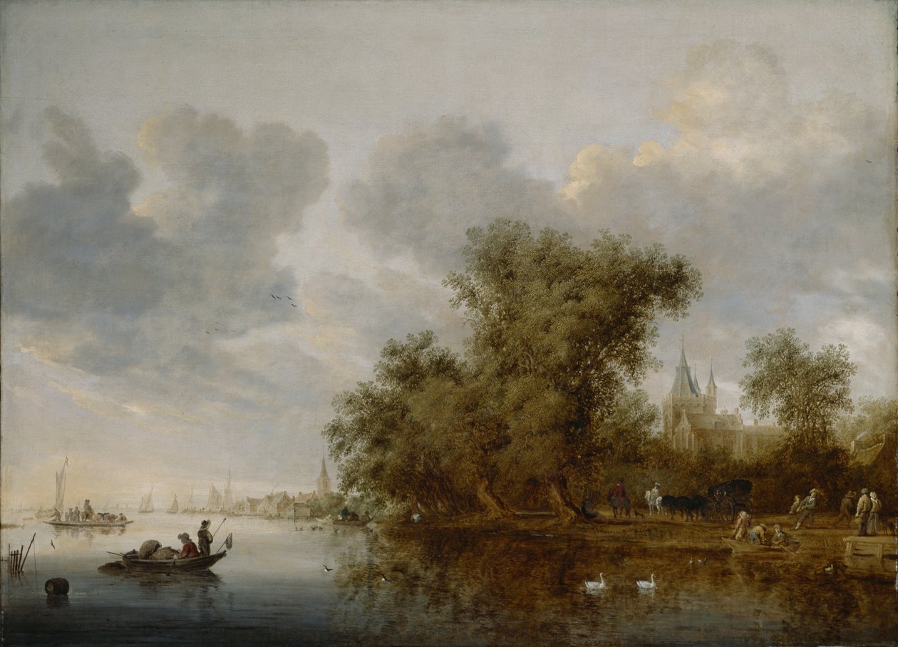 المناظر الطبيعية للنهر ، 1643 بواسطة Salomon van Ruisdael أو Ruysdael