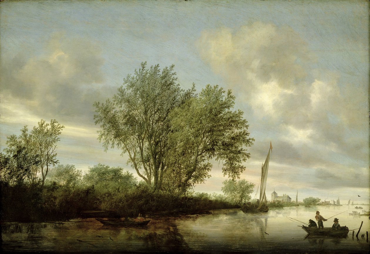 المناظر الطبيعية للنهر ، 1645 بواسطة Salomon van Ruisdael أو Ruysdael