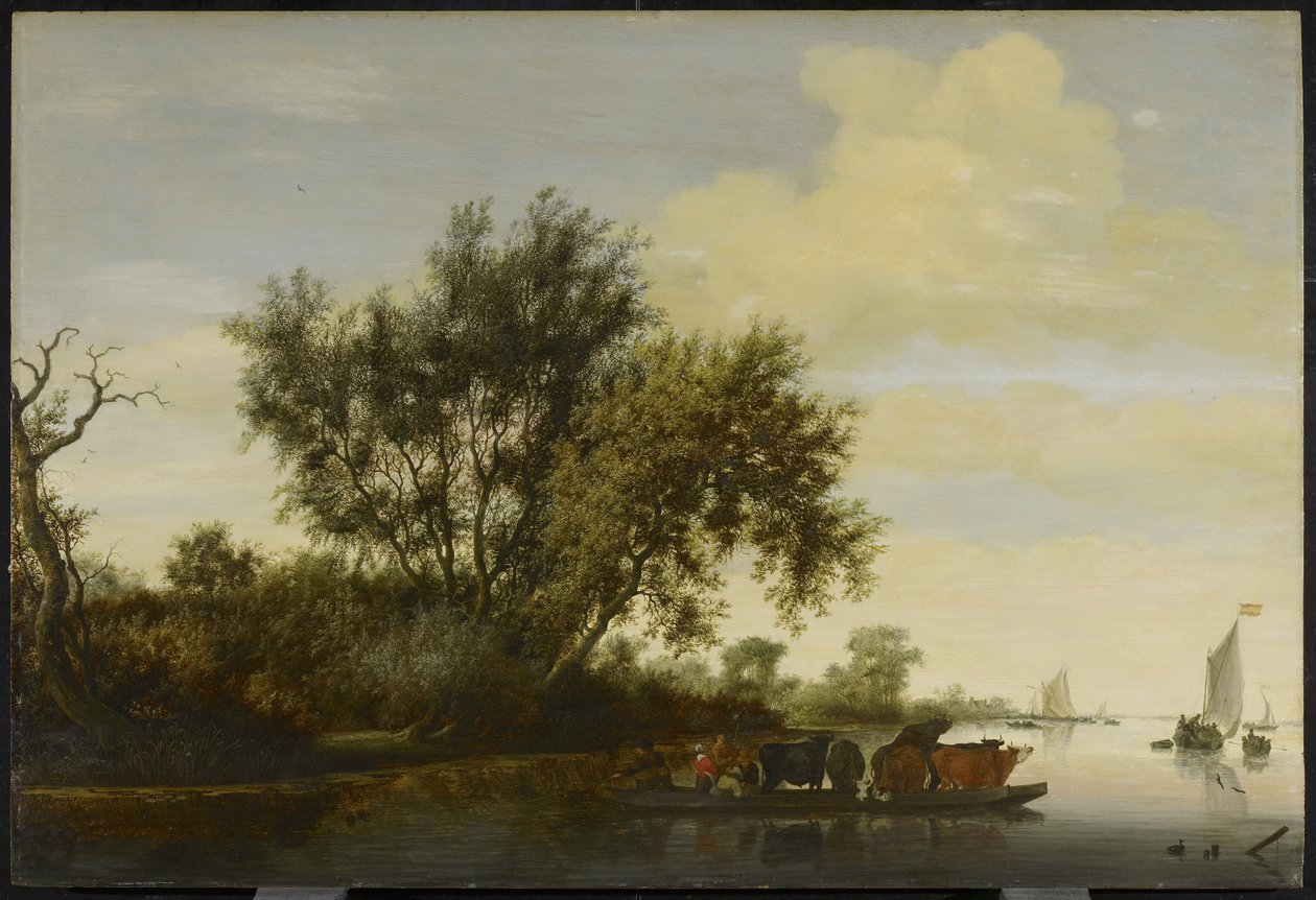قارب العبّارة ، 1650 بواسطة Salomon van Ruisdael أو Ruysdael