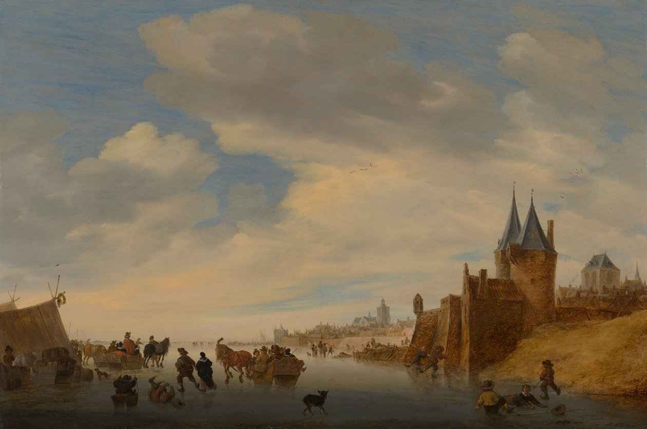 المناظر الطبيعية الشتوية في أرنهيم ، 1653 بواسطة Salomon van Ruisdael أو Ruysdael