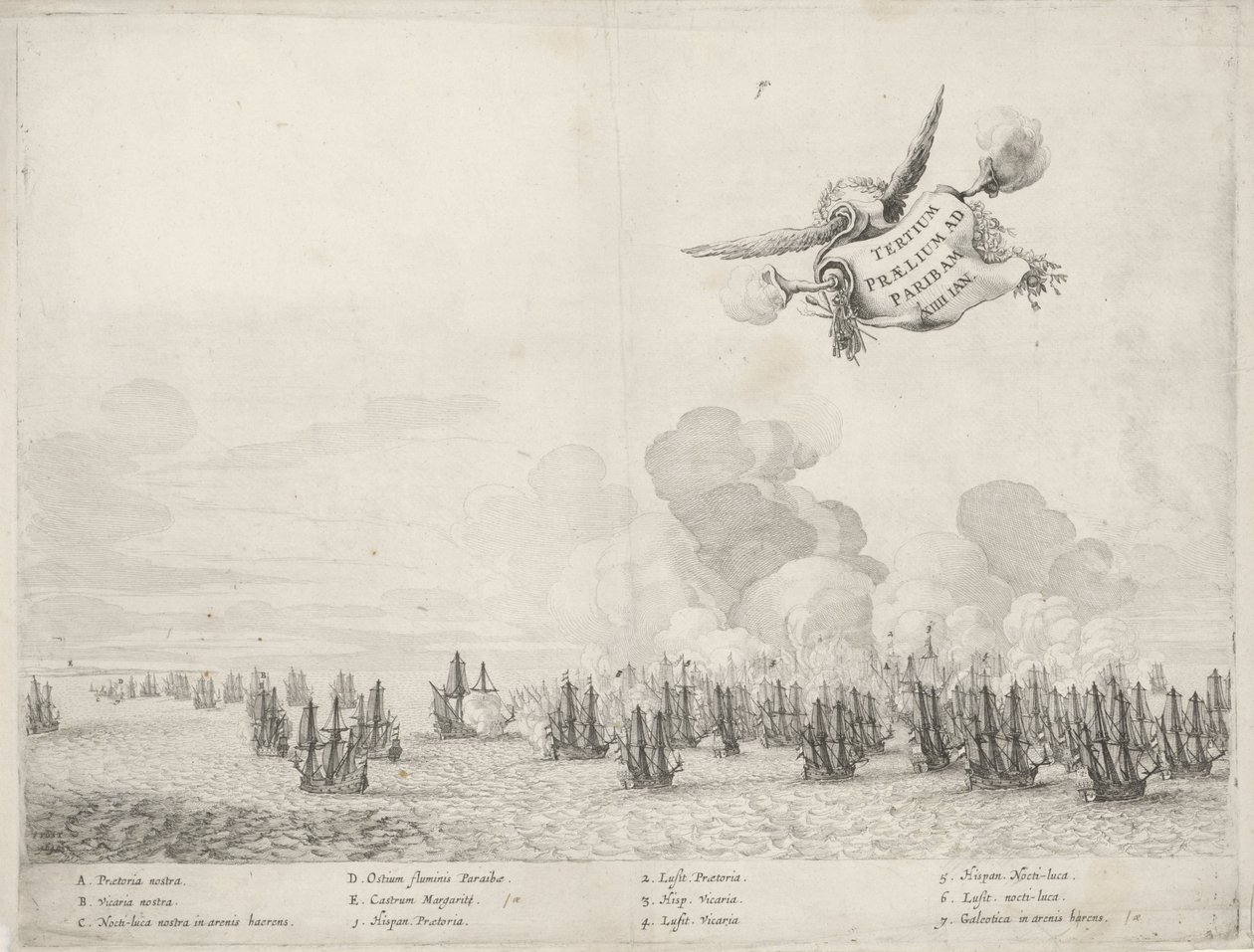 الاشتباك الثالث مع الأسطول البرتغالي في بارايبا ، 1640 بواسطة سالومون سافري