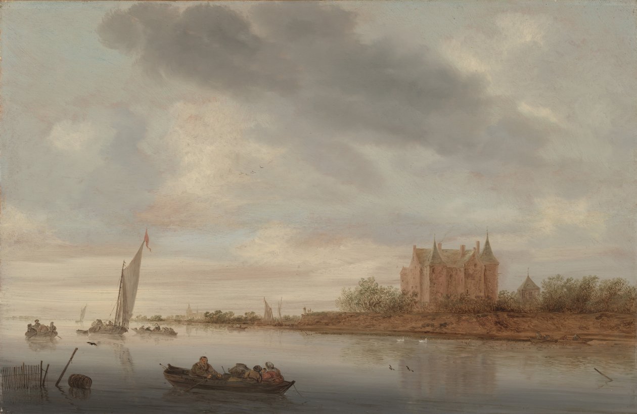 قلعة على نهر ، 1644 بواسطة Salomon van Ruisdael أو Ruysdael