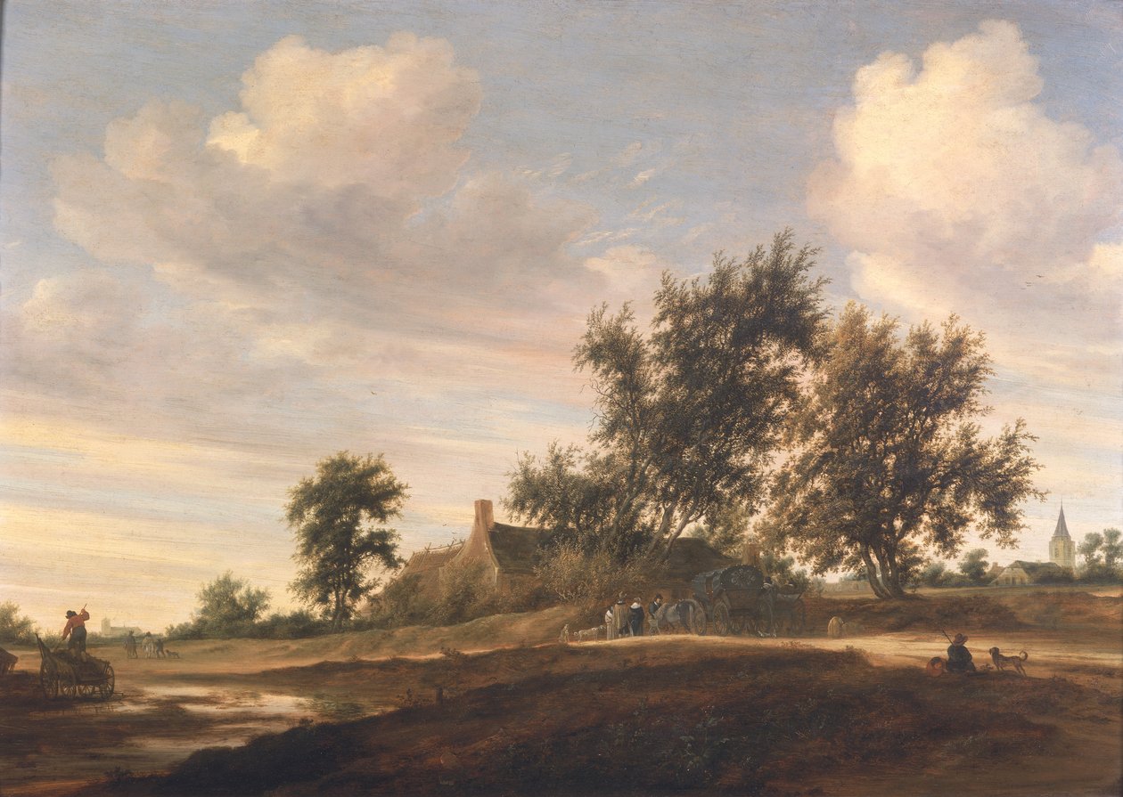المناظر الطبيعية المشجرة واسعة النطاق بواسطة Salomon van Ruisdael أو Ruysdael