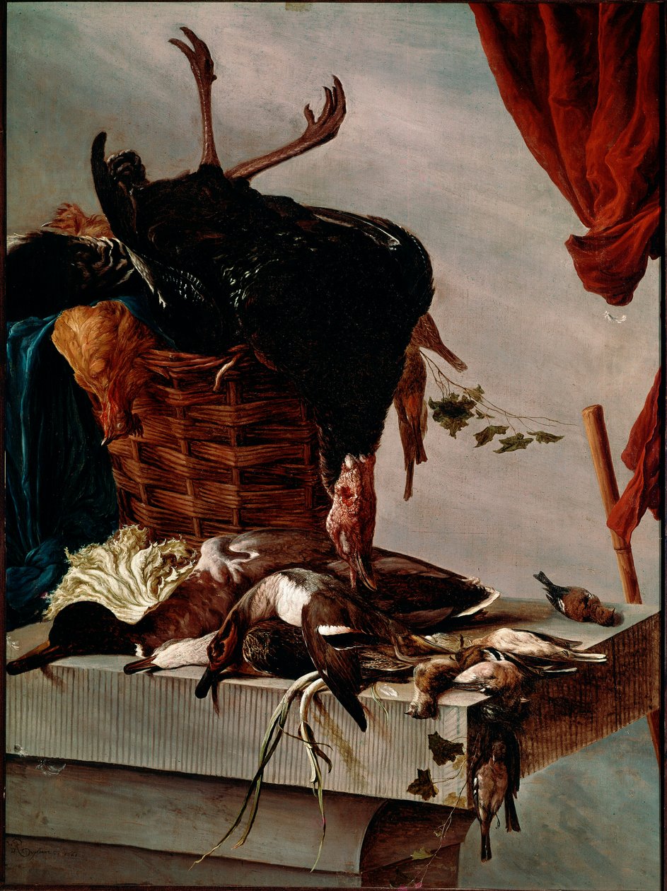 لا تزال الحياة مع تركيا لوحة لسالومون فان رويسديل أو رويسدايل (1600-1670) 1661 خافت. 112x85 سم باريس ، متحف اللوفر بواسطة Salomon van Ruisdael أو Ruysdael