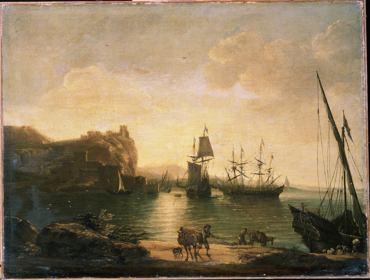 ميناء. لوحة لسلفاتور (سالفاتور) روزا (1615-1673) ، زيت على قماش ، فن إيطالي (نابولي) ، فن الباروك. متحف M.Kroshitsky للفنون ، سيفاستوبول (أوكرانيا). بواسطة سلفاتور روزا