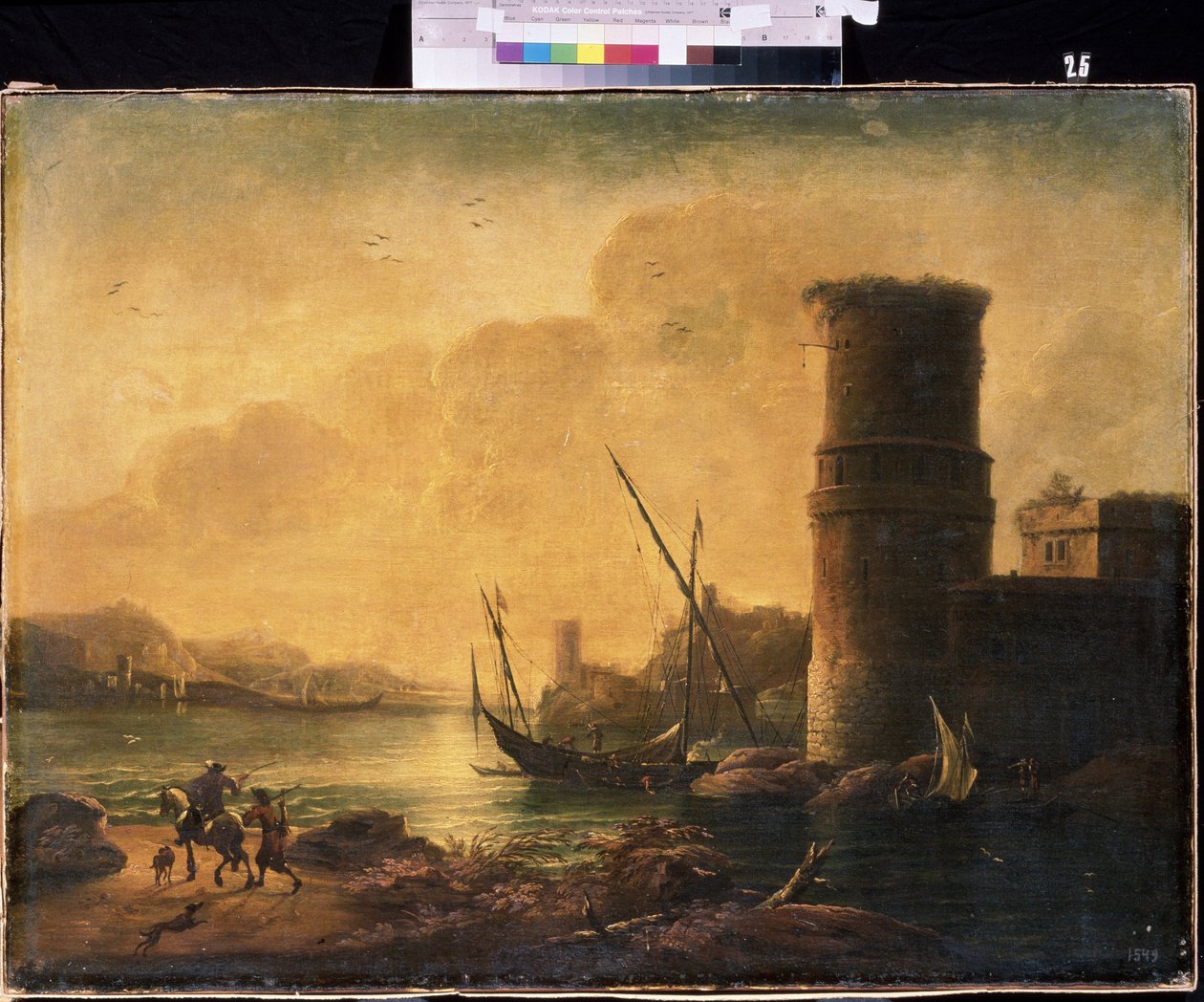منظر بحري ، رسم لسلفاتور (سالفاتور) روزا (1615-1673) ، زيت على قماش ، فن إيطالي (نابولي) ، فن باروك. متحف M.Kroshitsky للفنون ، سيفاستوبول (أوكرانيا). بواسطة سلفاتور روزا
