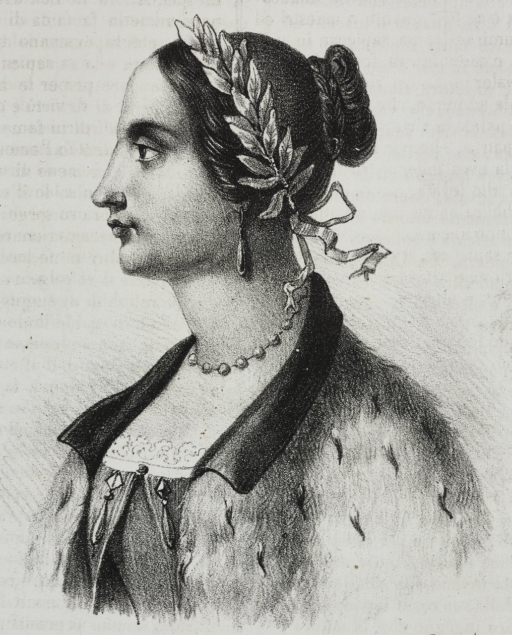 صورة لورا باسي فيراتي (1711-1778) ، عالمة فيزياء وأكاديمية إيطالية ، مطبوعة على الحجر لسلفاتور بوليا من بوليوراما بيتوريسكو ، 4 ، 4 سبتمبر بواسطة سلفاتور بوليا
