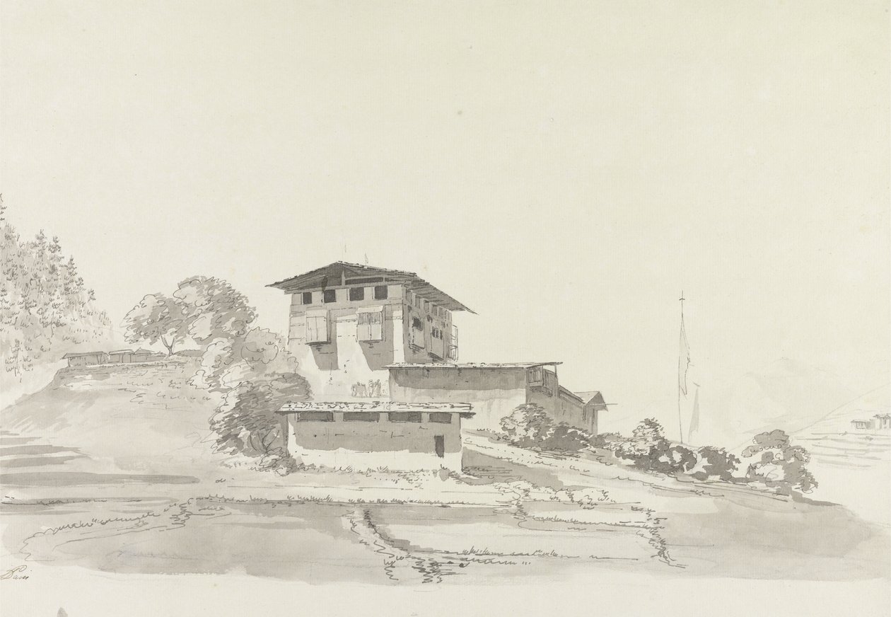 وانكاكا ، أوغندا 1783 (مرحاض وجرافيت على ورق) بواسطة صموئيل ديفيس