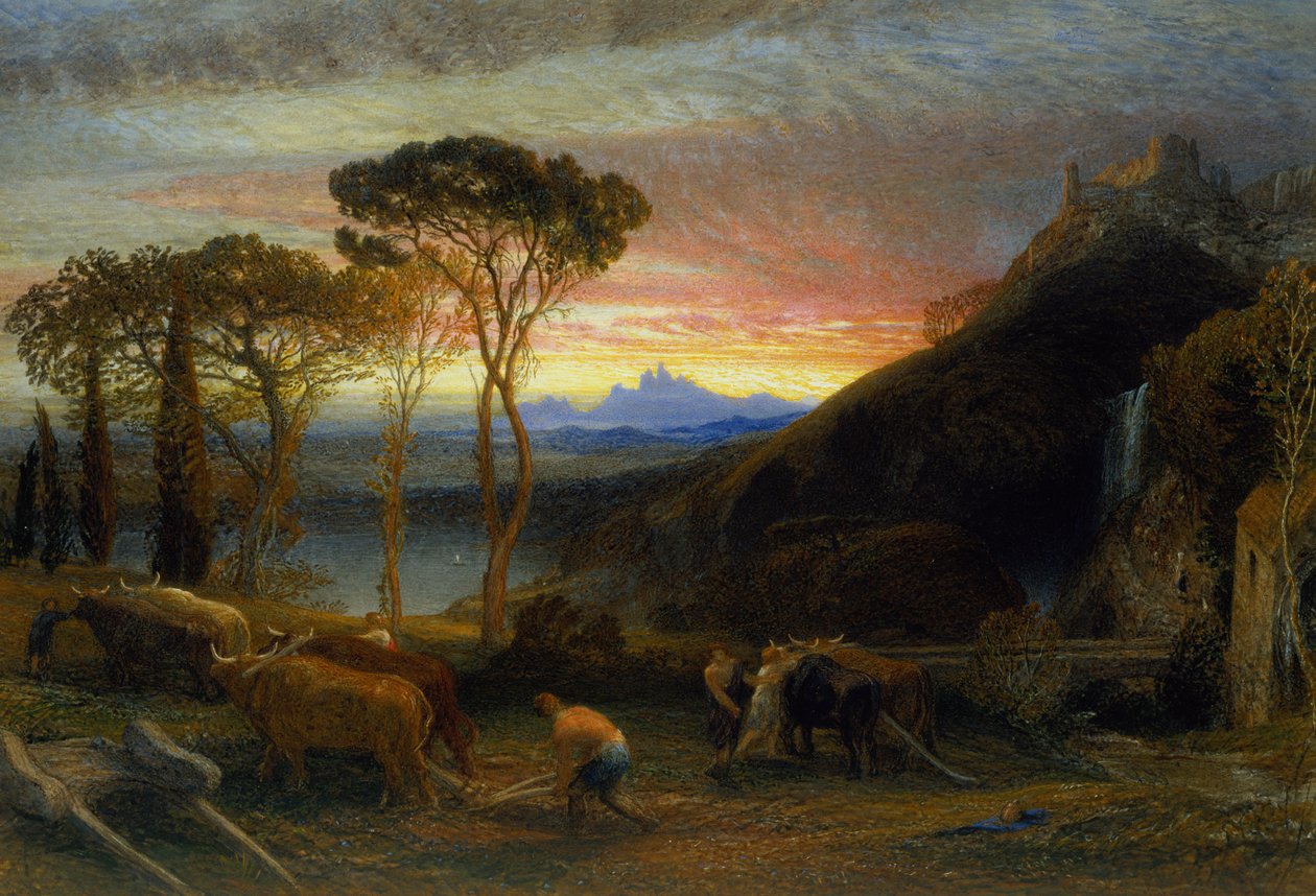 رسم توضيحي لـ Milton&39;s Lycidas (مرحاض وغواش على ورق) بواسطة صموئيل بالمر